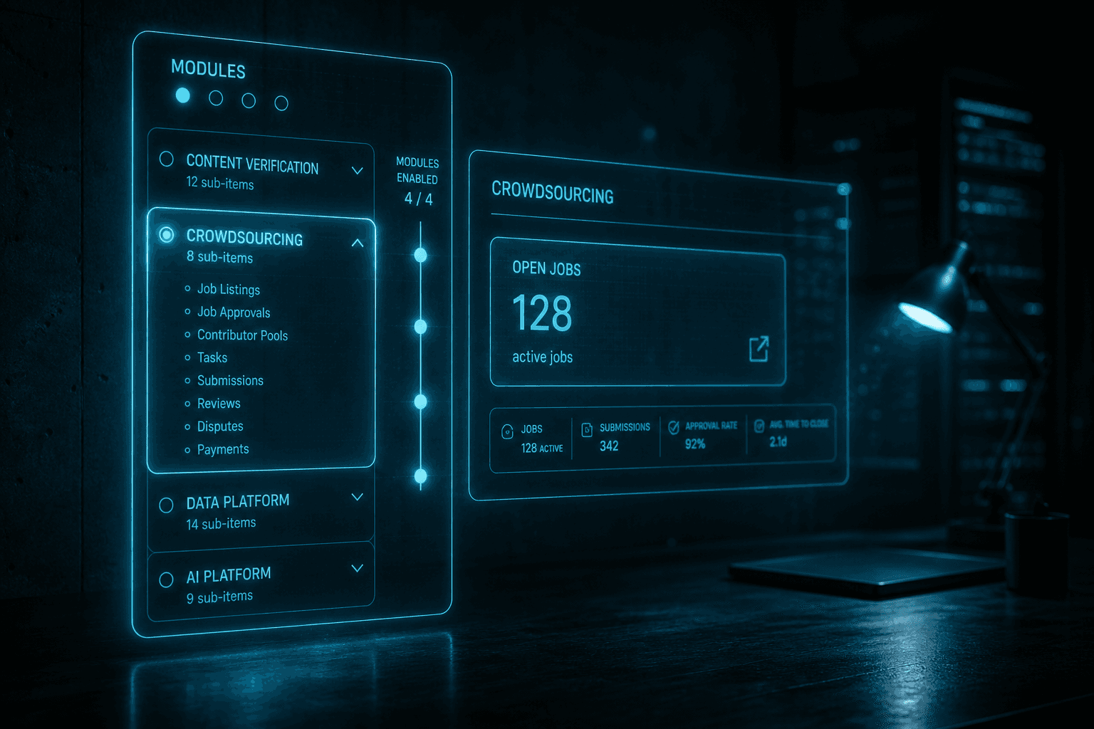 How the platform-v2 sidebar is now organised around modules