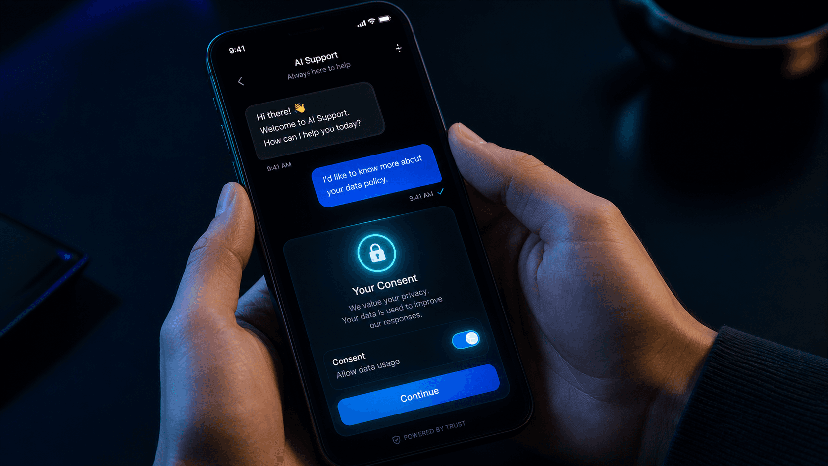 The public support chat: consent-gated chat widget for visitors