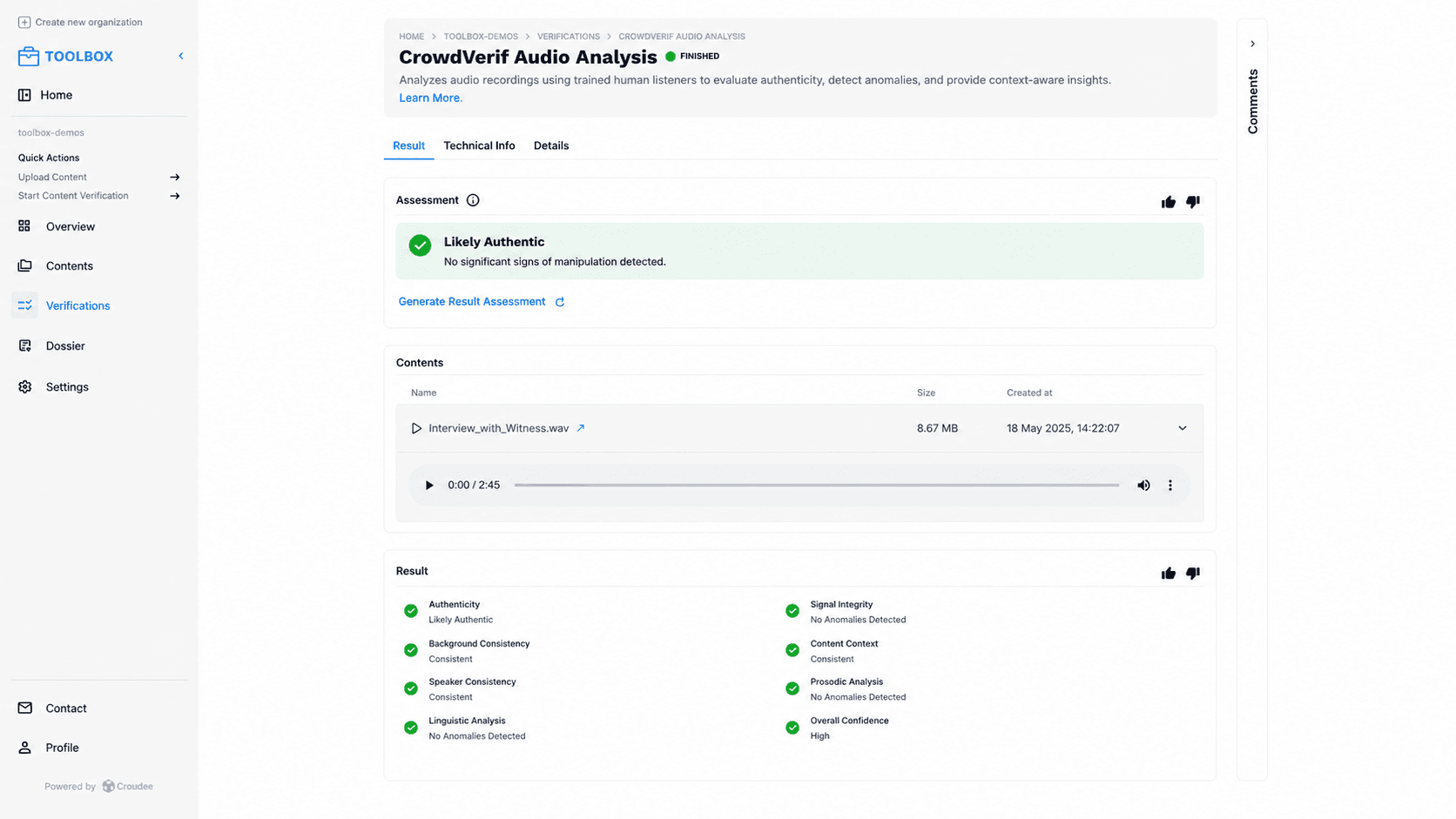Granular Result View